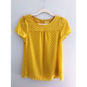 🌼Maeve Scalloped Yellow Polka Dot Top🌼